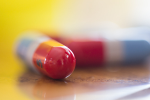 pills on a table