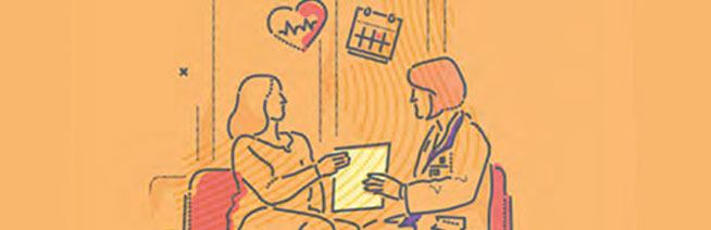 A doctor and patient reviewing a document together