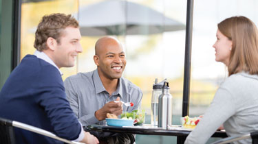 group having lunch together