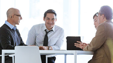 group having a meeting at a table