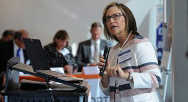 woman speaking to a group