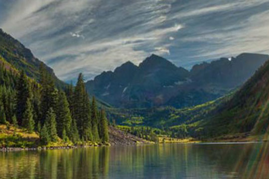 lake and mountains